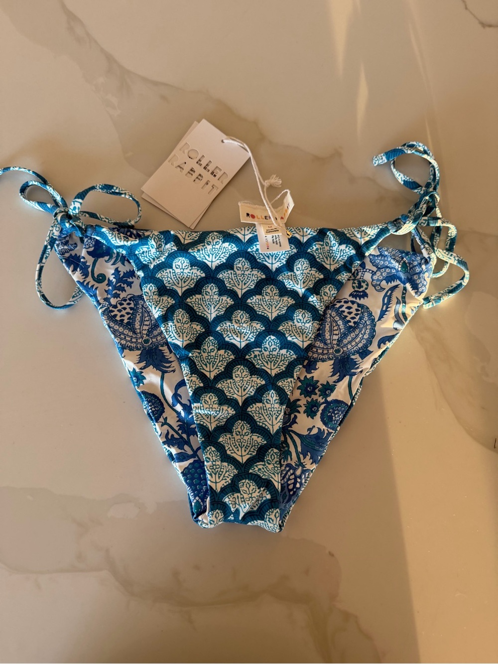 Roller Rabbit Jemina Serena Blue Tie-Side Bikini Bottom NWT